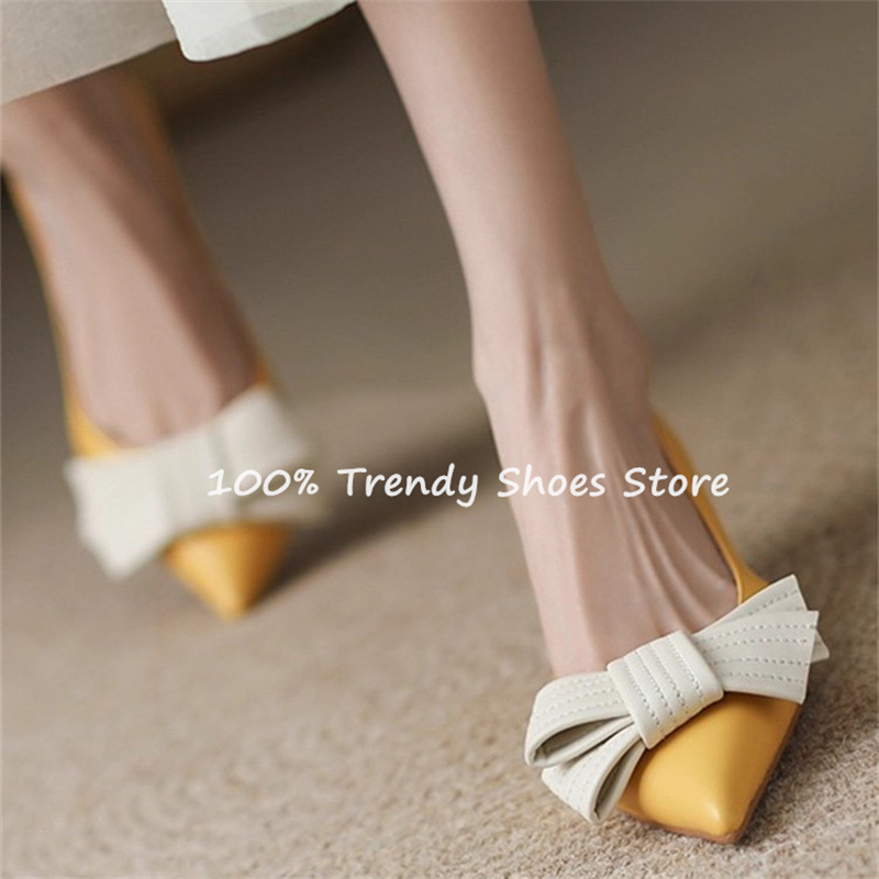 Women'S Shoes - Butterfly Knot Decor Women Slip-On Pumps