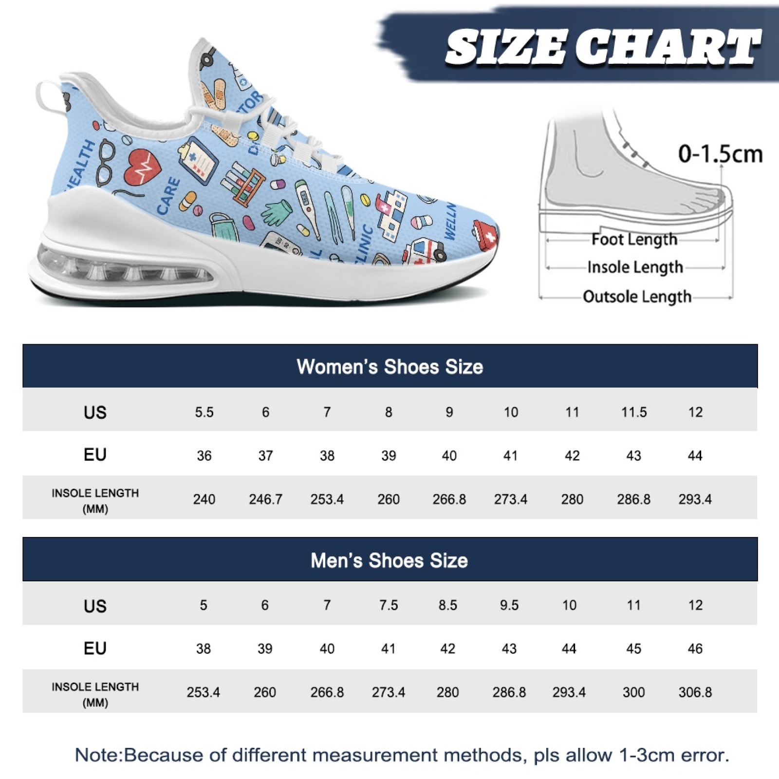 PENSTROLL Medical Care Pattern - огляд і ціна Breathable Mesh Athletic Shoes